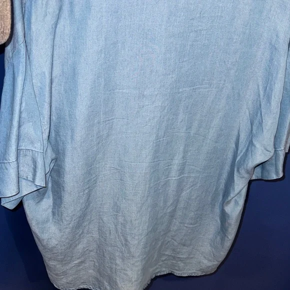 Rachel Roy-NWOT Light Blue Denim Wrap Blouse Size Medium - Picture 14 of 17